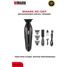 Wmark NG-1207 Şarjlı Siyah Detail Trimmer 7500 Rpm 1600 Mah Profesyonel Tıraş Makinesi