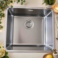 Ankastre Çelik Mutfak Lavabosu Tek Göz Premium Tasarım