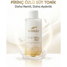 krem.Le Pirinç Özlü Leke Karşıtı Aydınlatıcı Ton Eşitleyici Nemlendirici Süt Tonik - Rice Milky Toner 200 ml