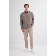 Cazador Erkek Tencel Regular Fit Gömlek Uzun Kol 20610 Haki