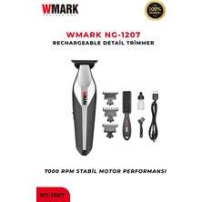 Wmark NG-1207 Şarjlı Silver Detail Trimmer 7500 Rpm 1600 Mah Profesyonel Tıraş Makinesi