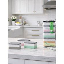 Vichy Vıchy 5’li Renkli Bulaşık Süngeri Seti Çift Katmanlı Güçlü Temizlik Süngeri  VCH-6981