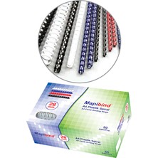  mapibind spiral plastik 200-220 sayfa 50 li 22 mm beyaz 2012200 (1 paket 50 adet)
