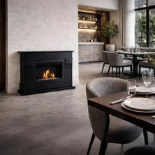 Starfire Classic Design Siyah Taşınabilir Bioethanol Şömine – Dumansız, Kokusuz