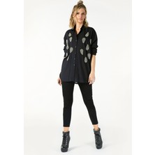 Vor Nişantaşı Kadın Damla Taşlı Keten Gömlek