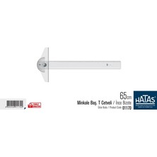Hatas 65 cm Minkale Başlı T Cetveli / İnce Bizote