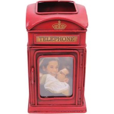 Elwes Dekoratif Metal Londra Telefon Kulübesi Kalemlik ve Çerçeveli