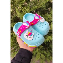 The Red Kids Unicornlu Kaydırmaz Taban Çocuk Terlik Turkuaz
