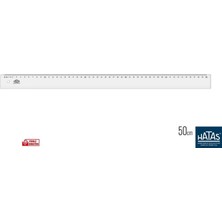 Hatas 50 cm Ekonomik Öğrenci Cetveli / Şeffaf