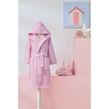 Özdilek 5/6 Yaş Kız Çocuk Kapüşonlu Kadife Pamuk Bornoz-Unicorn Pembe
