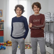 Bonbon Genç Erkek Pamuklu 2 Adet 2'li Pijama Takımı AL008 V1, AL003 V1 BB2463