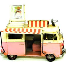 Elwes Dekoratif Metal Minibüs Çerçeveli ve Tenteli Vintage Hediyelik