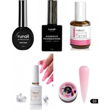 Fontenay Kalıcı Oje Set 2 ( Runail Top + Base Coat + Primer 15ML) + Blooming Jel 15ML + Hamur Jeli 15ML Pink