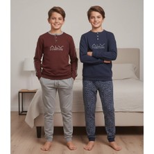 Bonbon Genç Erkek Pamuklu 2 Adet 2'li Pijama Takımı AL001 V1, AL003 V1 BB2458