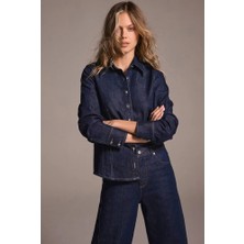 Vor Nişantaşı Kadın Mint Velet  Denim Gömlek