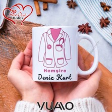 Vuao Hemşire Özel Isimli Kupa Bardak, Kişiye Özel Baskılı Kupa Bardağı - Hemşire Özel Hediye Kupa Bardak