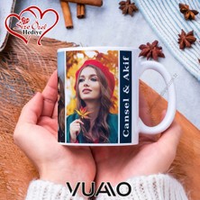 Vuao Kişiye Özel 3 Fotoğraflı ve Isimli Kupa Bardak - Isme Özel Kişiselleştirilmiş Hediye Kupa Bardağı