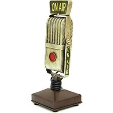 Elwes Dekoratif Metal Mikrofon Obje Biblo Vintage Hediyelik