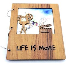 Elwes Albüm Ahşap Kapaklı Dikey Temalı Dekoratif Hediyelik