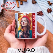 Vuao Kişiye Özel 3 Fotoğraflı ve Isimli Kupa Bardak - Isme Özel Kişiselleştirilmiş Hediye Kupa Bardağı