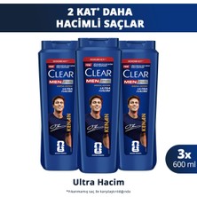 Clear Men Kepeğe Karşı Etkili Şampuan Kenan Yıldız Ultra Hacim 600 ml X3