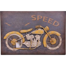 Elwes Motorsiklet Tablo Pano Vintage Dekoratif Ev Ofis Hediyelik