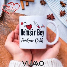 Vuao Hemşire Özel Isimli Kupa Bardak, Kişiye Özel Baskılı Kupa Bardağı - Hemşire Özel Hediye Kupa Bardak