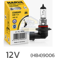 Narva 9006 Hb4 Halojen Ampul 12V 55W P22D (1 Adet)