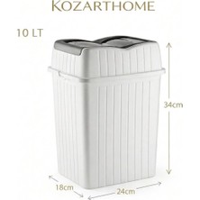 PremiumPort 10 Litre Desenli Mutfak ve Banyo Çöp Kovası, Şık ve Kullanışlı