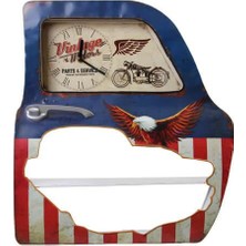 Elwes Dekoratif Usa Temalı Mavi Araba Kapısı Araba Kapısı Duvar Rafı