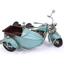 Elwes Dekoratif Metal Motosiklet Sepetli Vintage Dekoratif Hediyelik