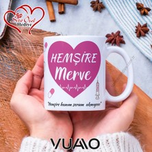 Vuao Hemşire Özel Isimli Kupa Bardak, Kişiye Özel Baskılı Kupa Bardağı - Hemşire Özel Hediye Kupa Bardak