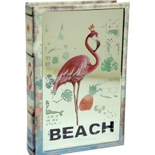 Elwes Kutu Kitap Aynalı Flamingo Dekoratiif Hediyelik