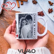 Vuao Kişiye Özel 3 Fotoğraflı ve Isimli Kupa Bardak - Isme Özel Kişiselleştirilmiş Hediye Kupa Bardağı