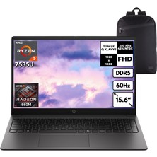 Hp 255R Ryzen 5-7535U 16-Gbddr5 512 GB 15.6" Windows 11 Home + Hmf Sırt Çantası D30M3ETHMF56