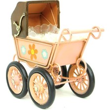 Elwes Dekoratif Metal Bebek Arabası Biblo Vintage Hediyelik