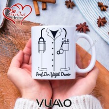 Vuao Doktora Hediye Isme Özel Baskılı Kupa Bardak - Kişiye Özel Isim Yazılı Doktor Tasarımlı Premium Kupa