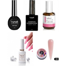 Fontenay Kalıcı Oje Set 2 ( Runail Top + Base Coat + Primer 15ML) + Blooming Jel 15ML + Hamur Jeli 15ML Nude