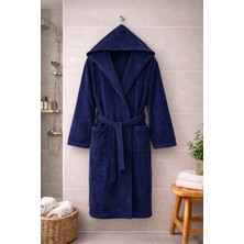 MySoft Home Kadife Kapüşonlu Bornoz  %100 Pamuk