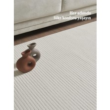 Red Halı Krem Yumuşak Dokulu Jüt Taban Halı Kilim Salon Mutfak Koridor Yolluk Dokuma 9mm Antialerjik