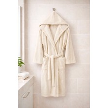 MySoft Home  Kadife Kapüşonlu Bornoz %100 Pamuk