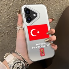 HONTINGA iPhone 17 ile Uyumlu Kılıfı Silikon Kenar Sert Arka Düşüme Önleyici Basitlik Anti Düşme Kamera Korumali 2026 Fifa World Cup Desen Telefon Kılıfı K1-1148