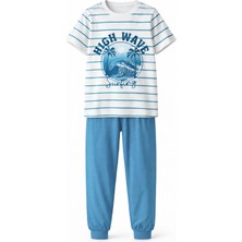 Remsa Erkek Çocuk Pamuk Penye Pijama Takımı 4277 MAVI01