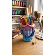 My Craft 3D MYCRAFT3D Kız Figürlü Renkli Masa Üstü Kalemlik & Organizer 9X11CM