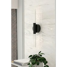 Vega Aydınlatma Bubble Siyah LED Aplik 36X8 cm Pilli + Elektrikli Duvar Aydınlatma Modern Dekoratif Aplik