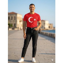 Westic Giyim Unisex Kırmızı Ay Yıldız Türk Bayraklı Tişört T-Shirt