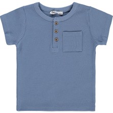 Civil Boys Basic Önü Düğmeli 2-5 Yaş Tişört - Mavi