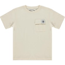 Civil Boys Önü Cepli 10-13 Yaş Tişört - Fil Dişi