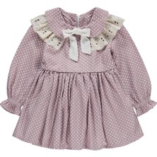 Obelia Dantel Yaka Fiyonklu 2-5 Yaş Elbise - Lila