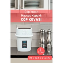 PremiumPort 6l Mutfak Tezgah Üstü Kapaklı Çöp Kutusu, Pratik ve Şık Tasarım